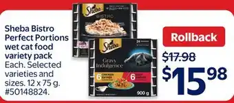 Walmart Sheba Bistro Perfect Portions wet cat food variety pack offer