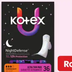 Walmart Kotex ultra thin pads and liners offer