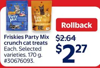 Walmart Friskies Party Mix crunch cat treats offer