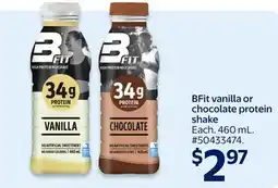 Walmart BFit vanilla or chocolate protein shake offer