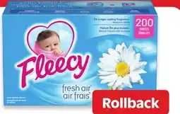 Walmart Fleecy dryer sheets 200s offer
