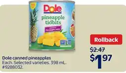 Walmart Dole canned pineapples offer