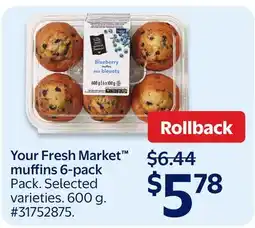 Walmart Your Fresh Market muffins offer
