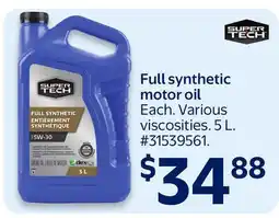 Walmart Full synthetic motor oil offer
