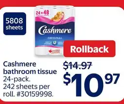 Walmart Cashmere bathroom tissue offer