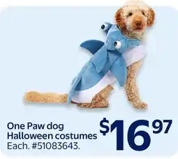 Walmart One Paw dog Halloween costumes offer