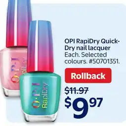 Walmart OPI RapiDry Quick-Dry nail lacquer offer