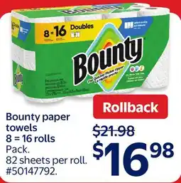 Walmart Bounty paper towels offer