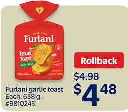 Walmart Furlani garlic toast offer