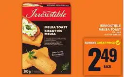 Food Basics IRRESISTIBLE MELBA TOAST offer