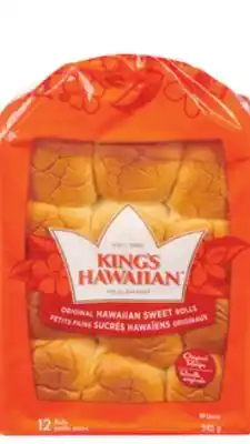 Food Basics KING'S HAWAIIAN ROLLS 340 G IRRESISTIBLE BRIOCHE BREAD OR BUNS offer