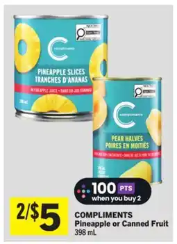 Foodland COMPLIMENTS Pineapple or Canned Fruit offer