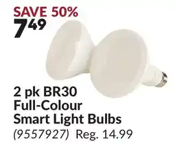 Princess Auto 2 pk BR30 Full-Colour Smart Light Bulbs offer