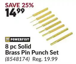 Princess Auto POWERFIST 8 pc Solid Brass Pin Punch Set offer