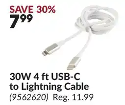 Princess Auto 30W 4 ft USB-C to Lightning Cable offer