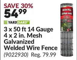 Princess Auto 3 x 50 ft 14 Gauge 4 x 2 in. Mesh Galvanized Welded Wire Fence offer