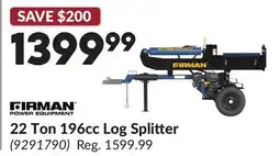 Princess Auto 22 Ton 196cc Log Splitter offer