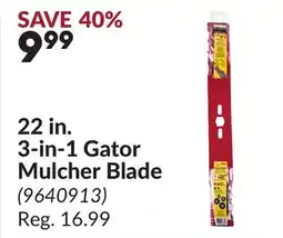Princess Auto 22 in. 3-in-1 Gator Mulcher Blade offer