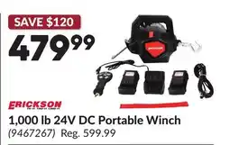 Princess Auto ERICKSON 1,000 lb 24V DC Portable Winch offer