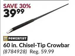 Princess Auto 60 in. Chisel-Tip Crowbar offer