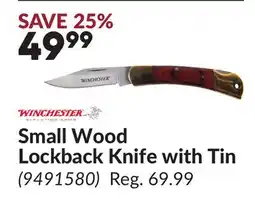 Princess Auto Small Wood Lockback Knife with Tin offer
