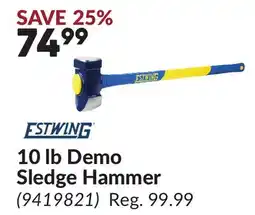 Princess Auto 10 lb Demo Sledge Hammer offer