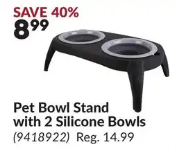 Princess Auto Pet Bowl Stand with 2 Silicone Bowls offer