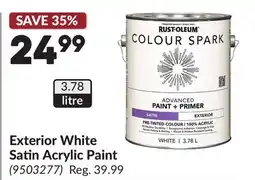 Princess Auto Exterior White Satin Acrylic Paint offer