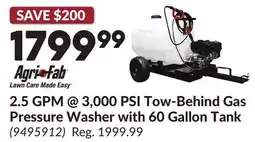 Princess Auto 2.5 GPM @ 3,000 PSI Tow-Behind Gas Pressure Washer with 60 Gallon Tank offer