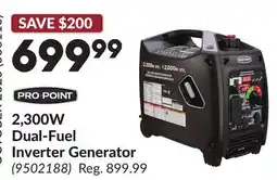 Princess Auto PRO POINT 2,300W Dual-Fuel Inverter Generator offer