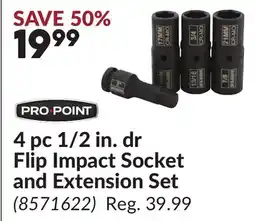 Princess Auto 4 pc 1/2 in. dr Flip Impact Socket and Extension Set offer