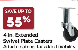Princess Auto 4 in. Extended Swivel Plate Casters, Standard offer