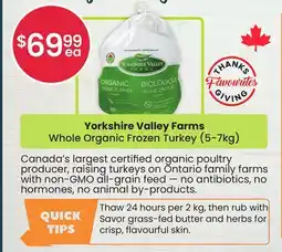 Healthy Planet Yorkshire Valley Farms Whole Organic Frozen Turkey (5-7kg) offer