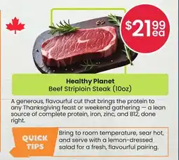 Healthy Planet Healthy Planet Beef Striploin Steak (10oz) offer