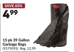 Princess Auto 15 pk 39 Gallon Garbage Bags offer