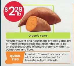 Healthy Planet Organic Yams offer