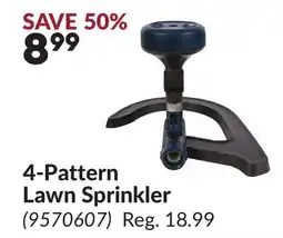 Princess Auto 4-Pattern Lawn Sprinkler offer