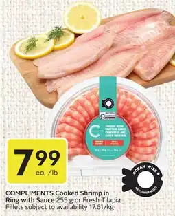 Sobeys COMPLIMENTS Cooked Shrimp in Ring with Sauce offer