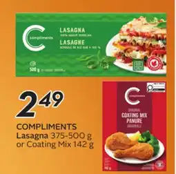 Sobeys COMPLIMENTS Lasagna offer