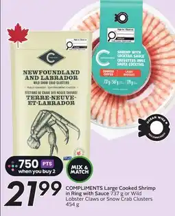 Sobeys COMPLIMENTS Large Cooked Shrimp in Ring with Sauce offer