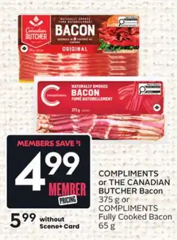 Sobeys COMPLIMENTS Bacon 375 g or COMPLIMENTS Fully Cooked Bacon 65 g offer