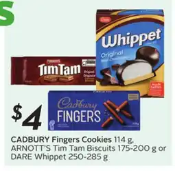 Sobeys Fingers Cookies 114 g, Tim Tam Biscuits 175-200 g or Whippet 250-285 g offer