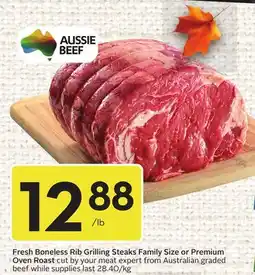 Sobeys Fresh Boneless Rib Grilling Steaks Family Size or Premium Oven Roast offer