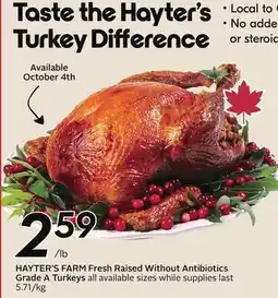 Sobeys Fresh Raised Without Antibiotics Grade A Turkeys offer