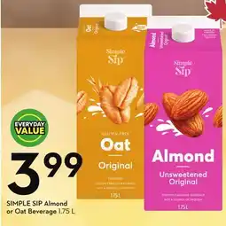 Sobeys Almond or Oat Beverage offer