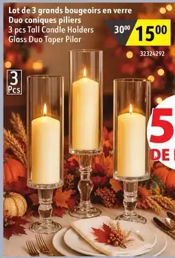 Sushi Shop 3 pcs Tall Candle Holders Glass Duo Taper Pilar offer