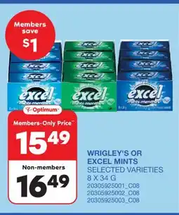 Wholesale Club WRIGLEY'S OR EXCEL MINTS offer