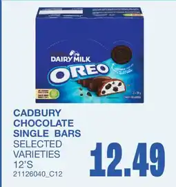 Wholesale Club CADBURY CHOCOLATE SINGLE BARS, 12'S offer