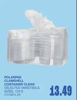Wholesale Club POLARPAK CLAMSHELL CONTAINER CLEAR, , 125'S offer
