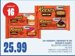 Wholesale Club OH HENERY!, HERSHEY'S OR REESE'S CANDY, 16-24'S offer